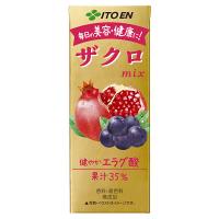 伊藤園 ザクロmix 200ml×24本 紙パック (送料無料) ザクロ ざくろ 柘榴 ジュース ドリンク ポリフェノール ウロリチン エラグ酸 無添加 美容 | キャンディコムウェア