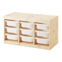 IKEA イケアエコバッグ付 トロファスト 子供用家具 TROFAST 収納コンビネーション パイン材 ホワイト PY-WS9 