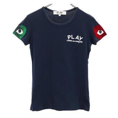 プレイコムデギャルソン半袖Tシャツネイビー　M PLAY COMME des GARCONS プレイコムデギャルソン Tシャツ DOUBLE
