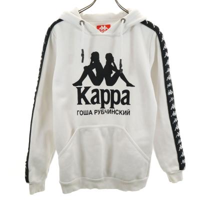 古着 Gosha Rubchinskiy ゴーシャラブチンスキー Kappa カッパ コラボ 長袖 スウェットパーカー M ホワイト メンズ Gosha Rubchinskiy ゴーシャラブチンスキー Kappa カッパ コラボ 長袖