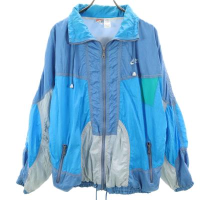 古着 NIKE ナイキ 90s オールド 銀タグ バックロゴ ナイロンジャケット XL ブルー系 メンズ NIKE（ナイキ） 90s オールド 銀タグ バックロゴ ナイロンジャケット