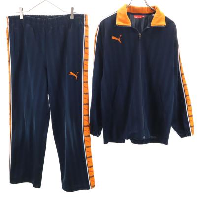 PUMA プーマ ジャージ セットアップ トラックジャケット レトロ L 紺 PUMA（プーマ） トラックジャケット 上下セットアップ S-M/M ネイビー