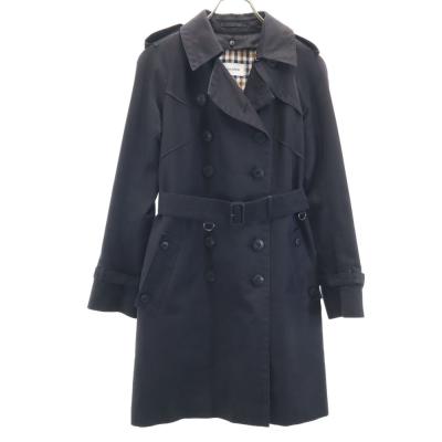 【美品】アクアスキュータム Aquascutum コート ベルト付き ブラック 美品 アクアスキュータム 150周年 トレンチコート ライナー