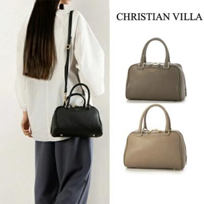 マイクロミニボストンバッグ（CHRISTIAN VILLA）（色：ホワイト系）の