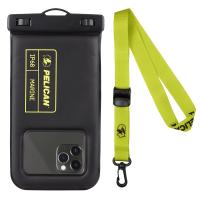 Pelican 防水ポーチ IP68 Marine Waterproof Floating Pouch - Black/Lime Green ネックストラップ付属 for Universal Max 6.5 inch | Case-Mate Japan