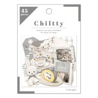 Chiltty チルティシール フレーク グレー 710850 大人かわいい 透明マット 上質紙 デコシール ラッピング | キャラクター雑貨　ラフラフ