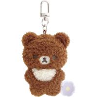 リラックマ ぶらさげぬいぐるみ チャイロイコグマ BASIC RILAKKUMA Flower ベーシック フラワー もこもこ素材 ぬいぐるみキーホルダー | キャラクター雑貨　ラフラフ