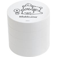 リラックマ アクセサリートレイ BASIC RILAKKUMA Flower ベーシック フラワー アクセサリーケース ジュエリーボックス 4段トレイ 円柱型 タワータイプ スライド | キャラクター雑貨　ラフラフ