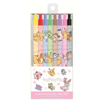 ポケットモンスター スリムノック式ゲルペンセット 0.38mm 8色セット