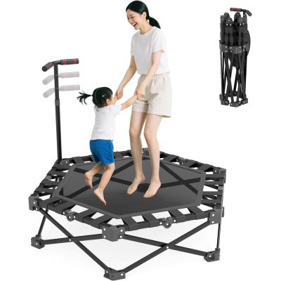 トランポリン 室内 子供 大人用 　 耐荷重150kg　手すり付き Amazon | GYMAX トランポリン 子供用 補助手すり付き 直径約92cm