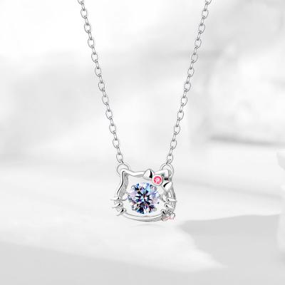 シルバークリスタルキティちゃんペンダントネックレス ハローキティ フェイス ペンダント ネックレス キティちゃん