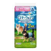 犬　おむつ　マナーウェア　男の子用　ＳＳＳサイズ　青チェック・紺チェック　２４枚 | チャーム charm ヤフー店