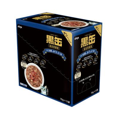 アイシア　黒缶　レトルトパウチ　70g 12袋　詰め合わせ　１０箱　計１２０袋 アイシア（AIXIA） 黒缶パウチ まぐろとかつお 70g×12袋