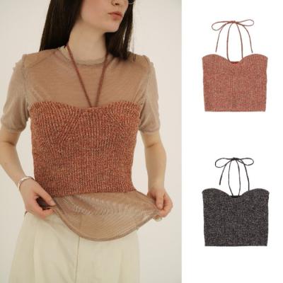 CLANE ヘザーカラー チューブトップ ブラウン サイズ2 CLANE 【期間限定特別価格】CLANE 正規商品 クラネ ヘザー コットン