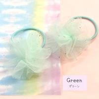 ヘアゴム リボン チュール フラワー オーガンジー 2個 おしゃれ