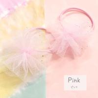 オーガンジーリボン ヘアゴム  ハートフラワー オーガンジーリボンヘアゴム ハートフラワー ヘアアクセサリー