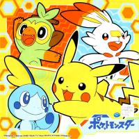 ポケモンのハンカチ、ポーチ、シールセット（ポケモンカフェ