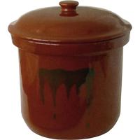 リビング 漬物容器 陶器 蓋付き5号 (9L) 角型 茶 | ちぇりーぺ
