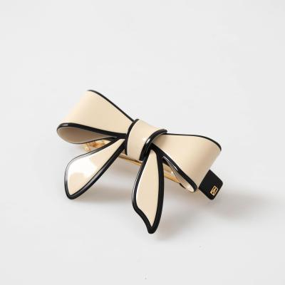 極美品】ALEXANDRE DE PARIS バレッタ リボン ゴールド ラメ