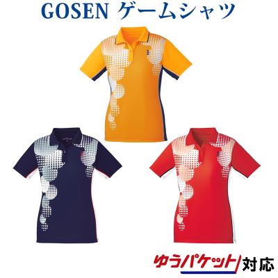 ゴーセンゲームシャツ（バトミントンウェア シャツ）（色：オレンジ系