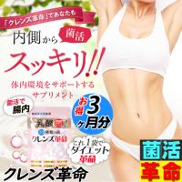 クレンズ革命【激安お得3ヶ月分】乳酸菌 腸活 ダイエット サプリ 5兆個 善玉菌 ビフィズス菌 納豆菌 ガセリ菌 スッキリ 腸内フローラ 国産 菌活 悪玉菌 減量 | JapanSLIM