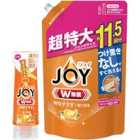 【まとめ買い】 ジョイ W除菌 食器用洗剤 オレンジの香り 逆さボトル 290mL + 詰め替え 超特大ジャンボ 1490mL | Choco-K.