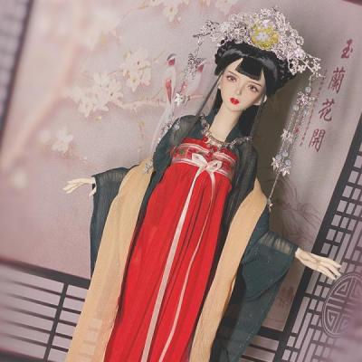 WN19 BJD ドール 衣装 漢服 中華風 赤　5点セット ハンドメイド WN19 BJD ドール 衣装 漢服 中華風 赤 5点セット ハンドメイド
