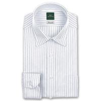 ワイシャツ Yシャツ メンズ 長袖 | SMC | Stretch 形態安定加工 パープルとグレーのストライプ ショートレギュラーカラーシャツ | CHOYA シャツ