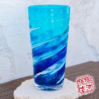 琉球グラス　荒波コバルト　ロングビア | 美らさんぴんOKINAWA MART