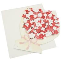 ダイカット うめ ブーケ型 色紙 封筒付き 二つ折り メッセージボード L  メッセージシール4柄6枚付き プレゼント 男の子 女の子 バレンタイン | キャラクターのシネマコレクション
