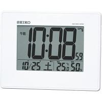 セイコー クロック 目覚まし時計 電波 デジタル 掛置兼用 カレンダー 温度 湿度 表示 大型画面 白 パール SQ770W SEIKO | CLAMオンラインストア