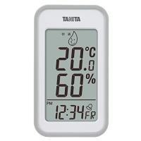 タニタ 温湿度計 大画面 一目で室内環境がわかる 時計 カレンダー アラーム 温度 湿度 デジタル 壁掛け 卓上 マグネット グレー TT-559 G | CLAMオンラインストア