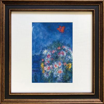 マルク・シャガール　赤い鳥　絵画 Amazon | マルク シャガール 『赤い鳥と女【 デリエール・ル