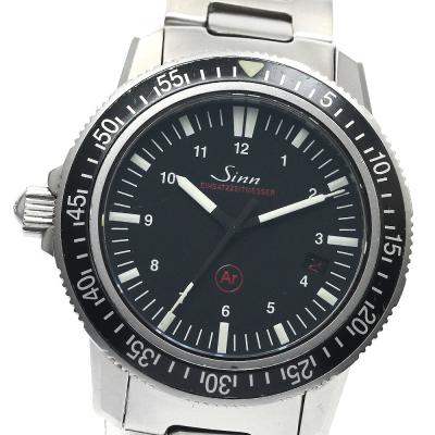 美品 箱付き ジン Sinn 603.EZM3 デイト 黒 自動巻き メンズ Sinn ジン EZM3 603 自動巻き オートマ デイト メンズ 黒文字盤
