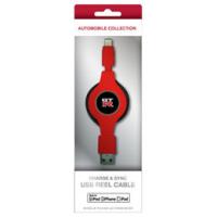 ☆NISSAN 公式ライセンス品 GT-R CHARGE &amp; SYNC USB REEL CABLE FOR IPHONE RED NRMUJ-RRD | ニューフロンテア