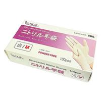 TKJP ニトリル手袋 食品衛生法適合 使いきりタイプ パウダーフリー 白 Mサイズ 1箱100枚 glove001-100-m-white | ニューフロンテア