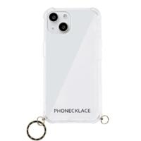PHONECKLACE ストラップ用リング付きクリアケース for iPhone 13 ゴールドチャーム PN21599i13GD | ニューフロンテア
