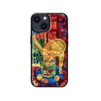 ikins 天然貝ケース for iPhone 14 魚と猫 背面カバー型 I23576i14 | ニューフロンテア