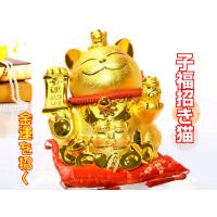 招き猫  置物  金猫  子福猫  陶磁器  縁起物  金運  商売繁盛  招福 | コッキーYahoo!店