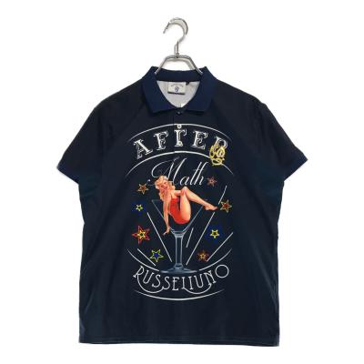 新品 ラッセルノ ゴルフ トリコロール リブ ポロシャツ ブラック M 4 新品 ラッセルノ ゴルフ トリコロール リブ ポロシャツ ブラック M 4