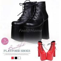 厚底ショートブーツ 15cmヒール Punk 黒 ブラック ロリータ コスプレ 靴 超厚底 スニーカー 冬コミ 背が高くなる コス 大きいサイズあり Chddxn08 Feel Home 通販 Yahoo ショッピング