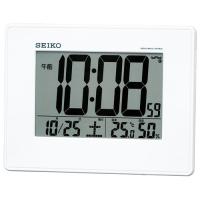 デジタル電波時計 SEIKO セイコー 温度表示 湿度表示 SQ770W | ここあるね