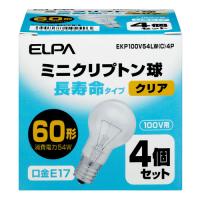 エルパ ELPA 長寿命 ミニクリプトン球 54W 4個 クリア EKP100V54LW（C）4P | cocoatta