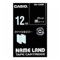 カシオ CASIO ネームランドテープ 12mm 白文字 黒 XR-12ABK | cocoatta