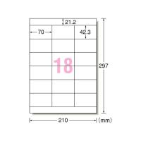 エーワン レーザー用ラベル再生紙 A4 18面上下余白 100枚 31364 ２０面以下 レーザー ラベルシール 粘着ラベル用紙 | ココデカウ