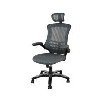 【メーカー直送】不二貿易 アームアップチェアー マスター3 グレー 85180【代引不可】【お客様組立】肘付き 可動肘タイプ メッシュチェア オフィスチェア | ココデカウ