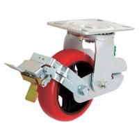 【お取り寄せ】イノアック 牽引台車用キャスター バネタイプ ストッパー・旋回金具付 Φ150 KTU-150WJS-GS キャスター 筐体 機構部材 金物 | ココデカウ