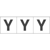 【お取り寄せ】TRUSCO アルファベットステッカー 30×30 「Y」 白地／黒文字 3枚 | ココデカウ
