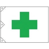 【お取り寄せ】緑十字 安全旗(緑十字) 1030×1500mm 布製 250021 安全標識 ステッカー 現場 安全 作業 | ココデカウ