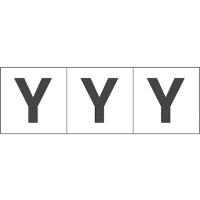【お取り寄せ】TRUSCO アルファベットステッカー 50×50 「Y」 白地／黒文字 3枚 | ココデカウ